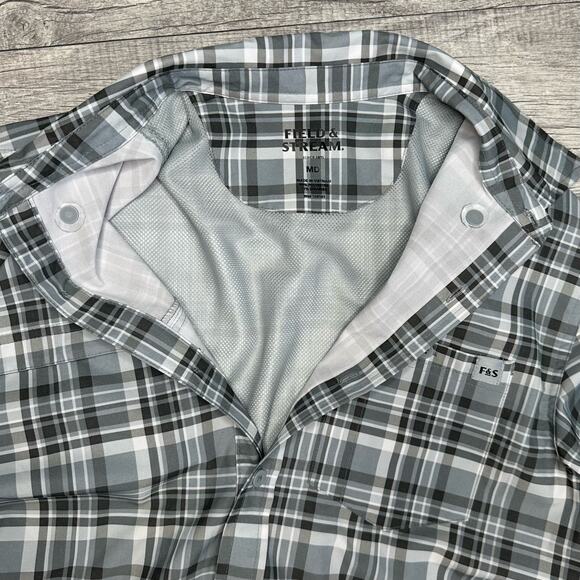 Field & Stream Short Sleeve Vented Fishing Shirt Men M Plaid Button Down Outdoor - Picture 5 of 8